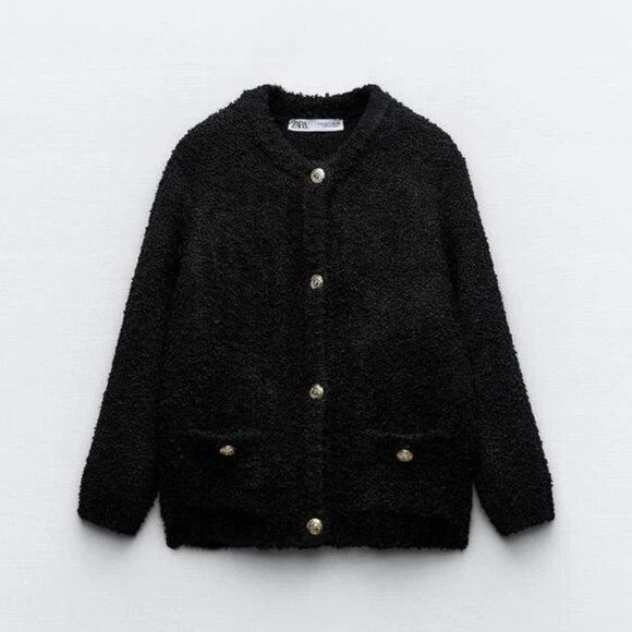 ZARA KNIT CARDIGAN WITH GOLDEN BUTTONS - Picture 1 of 5